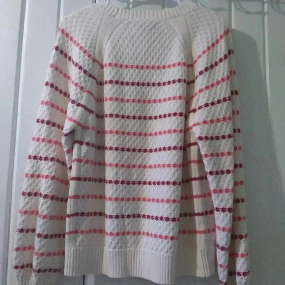 Loft stripe Textured Raglan Sweater-large petite NWOT - Picture 4 of 8
